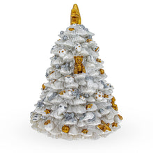 Load image into Gallery viewer, White Christmas Tree Spinning Musical Figurine