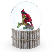 Load image into Gallery viewer, Red Cardinal on Birch Tree and Wreath Musical Water Globe