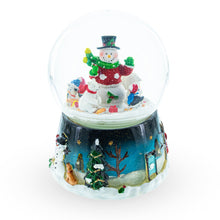 Load image into Gallery viewer, Snowman, Polar Bears, and Penguins Musical Spinning Snow Globe