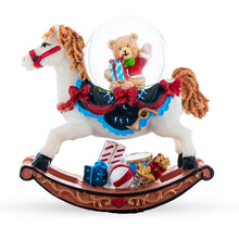 Load image into Gallery viewer, Teddy Bears' Rocking Horse Christmas Water Snow Globe