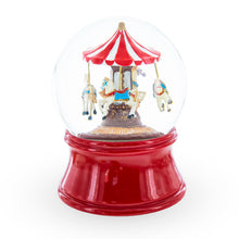 Load image into Gallery viewer, Whirling Carousel Wind-up Spinning Horses Musical Water Globe