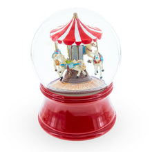 Load image into Gallery viewer, Whirling Carousel Wind-up Spinning Horses Musical Water Globe