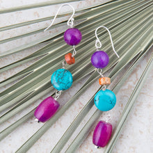 Load image into Gallery viewer, Prescott Blue Magnesite Sterling Silver Drop Earrings