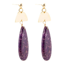 Load image into Gallery viewer, Prescott Purple Jasper Golden Drop Earrings