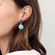 Load image into Gallery viewer, Prescott Purple Turquoise Sterling Silver Drop Earrings