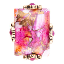 Load image into Gallery viewer, Prismatic Pink Spiny Oyster Matrix Statement Ring