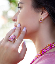 Load image into Gallery viewer, Prismatic Pink Spiny Oyster Matrix Statement Ring