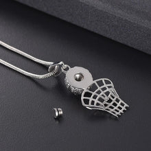 Load image into Gallery viewer, Basketball &amp; Net Cremation Urn Necklace