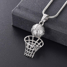 Load image into Gallery viewer, Basketball &amp; Net Cremation Urn Necklace
