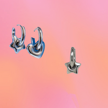 Load image into Gallery viewer, Silver Puffy Charm Earring