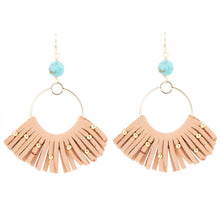 Load image into Gallery viewer, Pueblo Blue Magnesite Golden Fringe Earrings