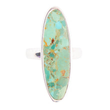 Load image into Gallery viewer, Pueblo Blue Turquoise and Sterling Silver Oval Ring