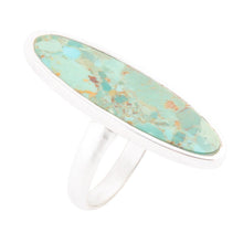 Load image into Gallery viewer, Pueblo Blue Turquoise and Sterling Silver Oval Ring