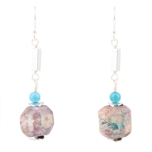 Load image into Gallery viewer, Purple Agate Chucky Sterling Silver Drop Earrings