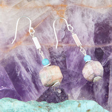 Load image into Gallery viewer, Purple Agate Chucky Sterling Silver Drop Earrings
