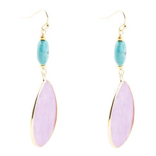 Load image into Gallery viewer, Purple Amethyst Tear Golden Drop Earrings