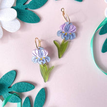 Load image into Gallery viewer, Purple Iris Acrylic Earrings