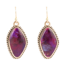 Load image into Gallery viewer, Purple Turquoise Boulder Statement Earrings
