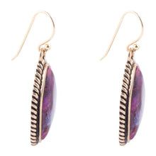 Load image into Gallery viewer, Purple Turquoise Boulder Statement Earrings