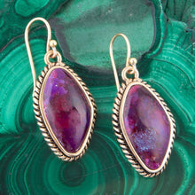 Load image into Gallery viewer, Purple Turquoise Boulder Statement Earrings