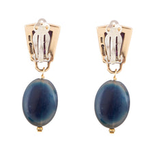 Load image into Gallery viewer, Purple Turquoise Indigo Golden Clip Earrings