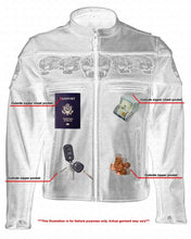 Load image into Gallery viewer, Men's Black Reflective Skulls Scooter Jacket