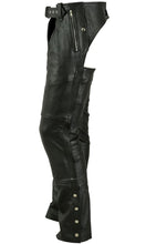 Load image into Gallery viewer, Rider Shield Black leather motorcycle chaps - Black