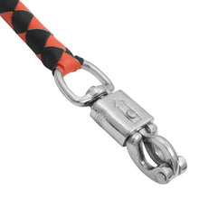Load image into Gallery viewer, GBW29B Leather Biker Whip-Orange/Black W / White Pool Ball