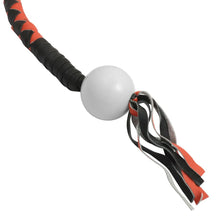 Load image into Gallery viewer, GBW29B Leather Biker Whip-Orange/Black W / White Pool Ball
