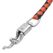Load image into Gallery viewer, GBW29B Leather Biker Whip-Orange/Black W / White Pool Ball