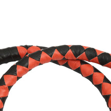 Load image into Gallery viewer, GBW29B Leather Biker Whip-Orange/Black W / White Pool Ball