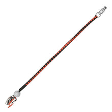 Load image into Gallery viewer, GBW29B Leather Biker Whip-Orange/Black W / White Pool Ball