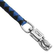 Load image into Gallery viewer, GBW21B Leather Biker Whip-Blue/Black W / Black Pool Ball