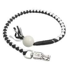 Load image into Gallery viewer, GBW212B Leather Biker Whip-White/black W / White Pool Ball