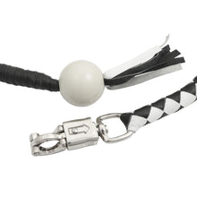 Load image into Gallery viewer, GBW212B Leather Biker Whip-White/black W / White Pool Ball