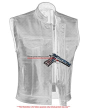 Load image into Gallery viewer, Private Men's Black Leather Motorcycle Vest