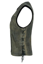 Load image into Gallery viewer, Women's Antique Brown Single Back Panel Concealed Carry Vest