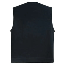 Load image into Gallery viewer, Mens Black Denim Motorcycle Vest with Concealed Snaps &amp; Zipper