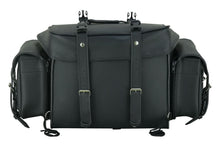 Load image into Gallery viewer, Leather Black PVC Large Four Piece Motorcycle Touring Tail Bag