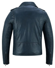 Load image into Gallery viewer, Moonlight Women&#39;s Navy Blue Fashion Leather Jacket