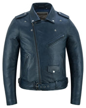 Load image into Gallery viewer, Moonlight Women&#39;s Navy Blue Fashion Leather Jacket