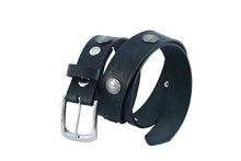 Load image into Gallery viewer, BLT Classic Black Leather Belt with Buffalo Nickel
