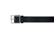Load image into Gallery viewer, BLT Timeless Black Basket Weave Pattern Leather Belt
