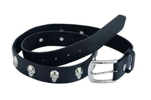 Load image into Gallery viewer, BLT Skull Heads Black Genuine Leather Belt