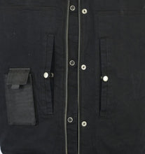 Load image into Gallery viewer, Men's Black Denim Single Panel Concealment Vest W/Leather Trim-