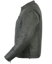Load image into Gallery viewer, Men's Sporty Gray Leather Cruiser Jacket