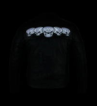 Load image into Gallery viewer, Men's Black Reflective Skulls Scooter Jacket