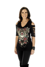 Load image into Gallery viewer, Women's Devilish Cuts Cold Shoulder Top
