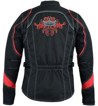 Load image into Gallery viewer, Women's Embroidered Crown Riding Jacket - Red