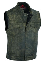 Load image into Gallery viewer, Men's Antique Brown Leather Motorcycle Vest